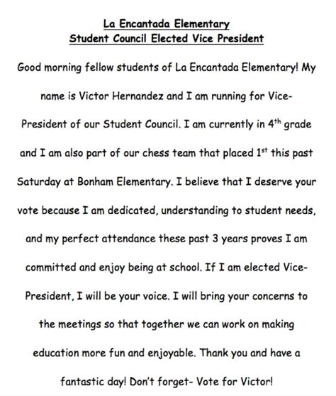 How To End A Student Council Speech Sample - Printable Templates