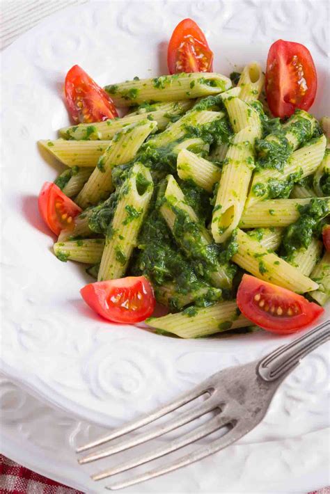 Penne Pasta Recipe in Spinach Basil Pesto Sauce by Archana's Kitchen