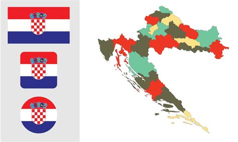 Map and flag of Croatia 8211439 Vector Art at Vecteezy