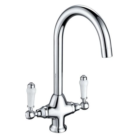 Prima+ Belfast Dual Lever Belfast Quarter Turn Kitchen Mixer Tap - Chrome