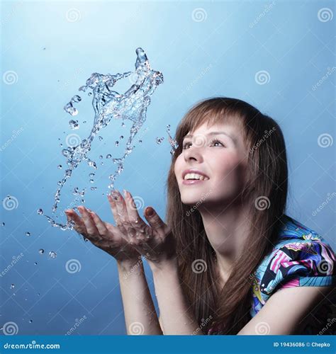 Girl with water splash stock photo. Image of cold, body - 19436086