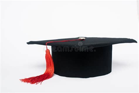 Black Graduation Cap With Red Tassel Stock Image - Image of nobody, knowledge: 173359447