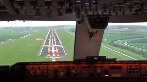 Cockpit view - Boeing 747-400F Landing Amsterdam Schiphol | Flugzeug ...