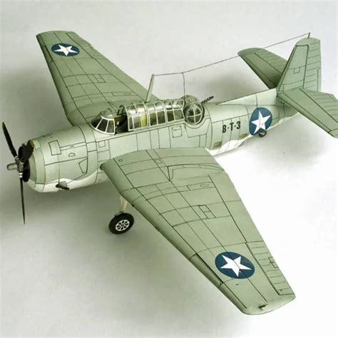 Nuevo Modelo de papel 3D avión 1:33 escala World War II US TBM 3 bombardero caza militar ...