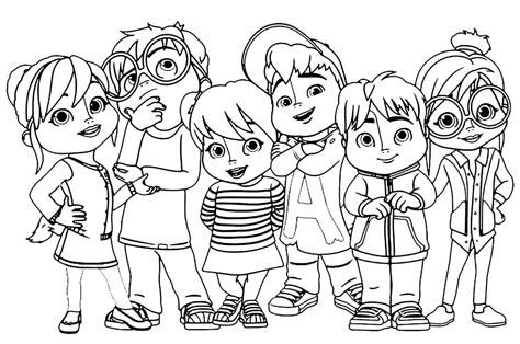 Alvin and the Chipmunks Coloring Pages Printable for Free Download