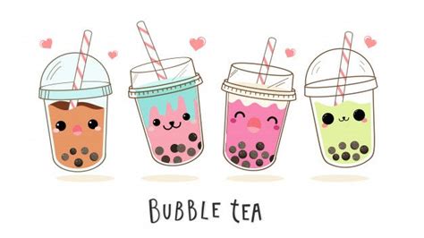 Premium Vector | Cute bubble milk tea cartoon characters set. | Bubble milk tea, Bubble tea, Tea ...