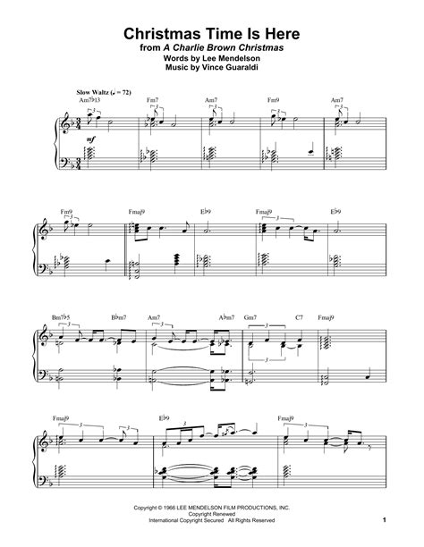 Christmas Time Is Here Piano Sheet Music