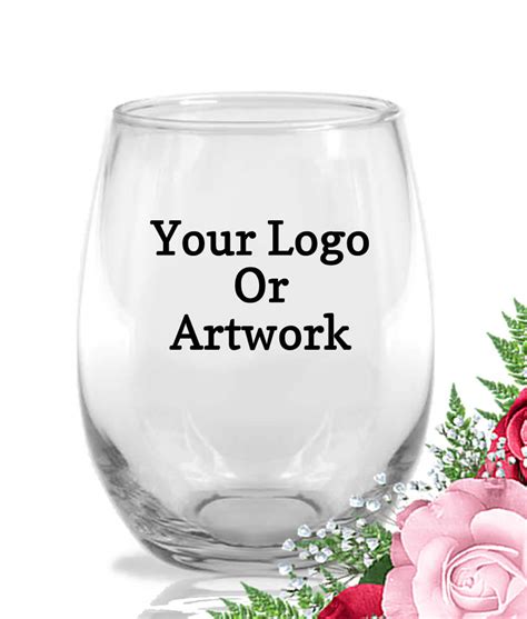 Personalized Wine Glasses Your Logo / Artwork - FREE Rush