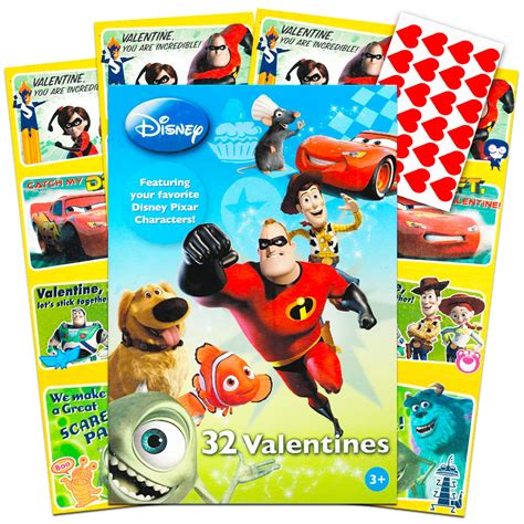 Buy Disney Pixar Kids Valentines Day Cards Set - 32 Pc Valentine Bundle ...