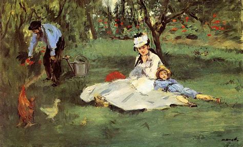 The Monet Family In The Garden By Edouard Manet Print or Oil Painting ...