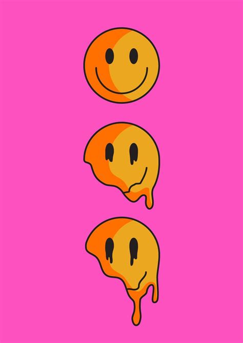 Melting Smiley Printable Downloadable Wall Artwork Pop Art Print Poster | Cute patterns ...