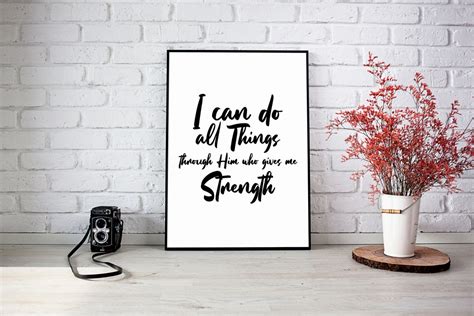 I Can Do All Things Poster. Christian Quote. Wall Art Prints. Living ...