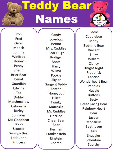 Funny Teddy Bear Names (Best, Cute & Good) - Vocabulary Point