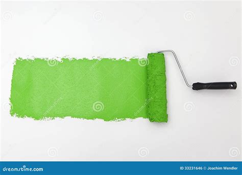 Green paint roller stock photo. Image of improvement - 33231646