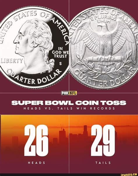 FOX SUPER BOWL COIN TOSS HEADS VS. TAILS WIN RECORDS HEADS TAILS - iFunny Brazil