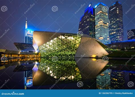 Guangzhou Opera House. Guangzhou, China Editorial Image - Image of dusk ...