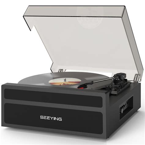 Vinyl Record Player Bluetooth with Built-in Speakers, 3 Speed Belt ...