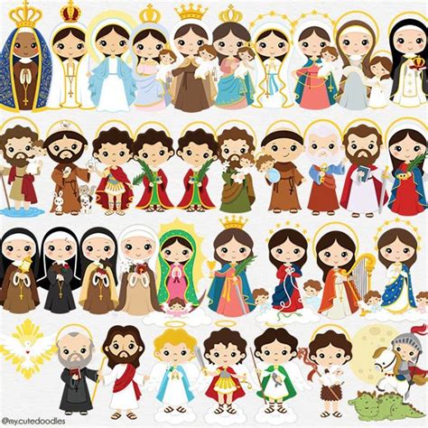 36 Saints clipart bundle baby saints clipart little saints | Etsy | Doodles bonitos, Santos para ...