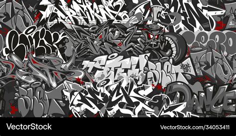 Dark grey abstract graffiti street art seamless Vector Image