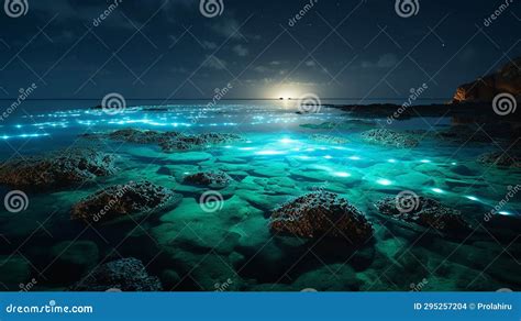 Bioluminescent Bay stock illustration. Illustration of adventure - 295257204