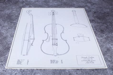 Violin Plans Poster Stradivarius Violin Drawn By Robert Dow 1988 Bow Maker | #4616269502