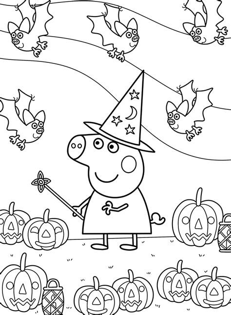 Halloween Peppa Pig Coloring Pages - Free Printable Coloring Pages