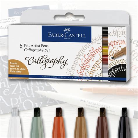 Filckészlet - Faber-Castell 6 Pitt Artist Pens Calligraphy S