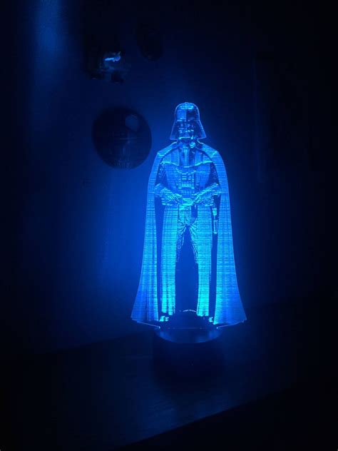 Darth Vader Hologram, Sith Lord, Edge Lit Acrylic LED Light With Remote Control, Star Wars Gift ...
