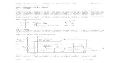 Unijunction Transistor Circuit - … Bulletin Unijunction Transistor Circuit Page 1 of 2 G4APL ...