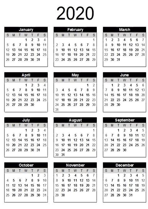 Free Printable Calendar Pdf 2020 | Month Calendar Printable