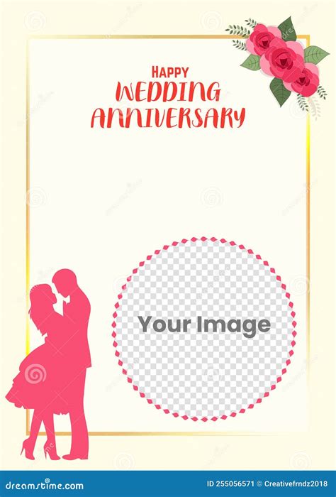 Happy Wedding Anniversary Invitation Card Design Stock Vector ...