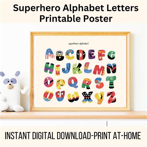 SUPERHERO ABC POSTER Printable Alphabet Print Toddler Calm Corner ...