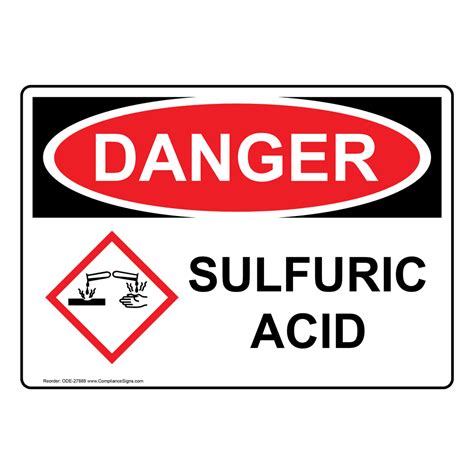 Sulfuric Acid Sign ODE-27888 Hazmat Acid