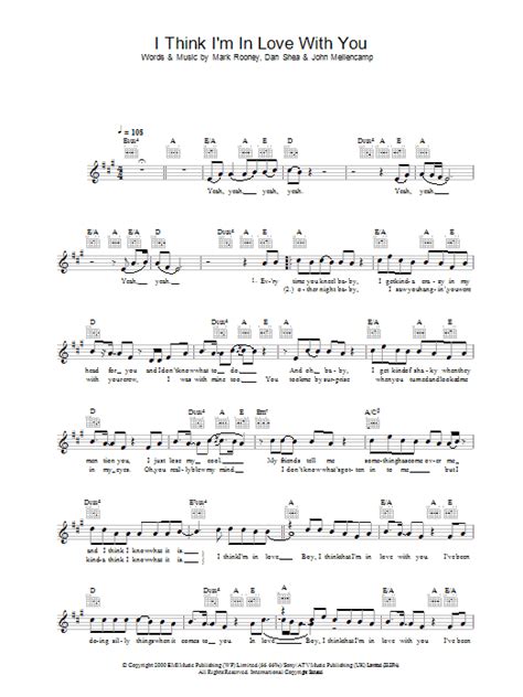 I Think I'm In Love With You by Jessica Simpson Sheet Music for Lead Sheet / Fake Book at Sheet ...