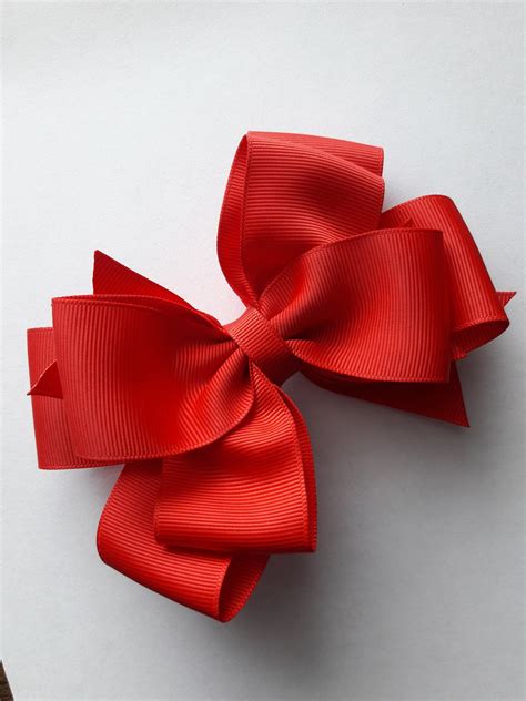 Red Hair Bow Large Red Hair Bow 5 Inch Hair Bow Hair Bows | Etsy