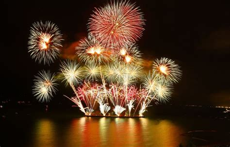 Happy New Year 2020. Fireworks with in a Holiday Events.New Year Fireworks on the Beach Stock ...