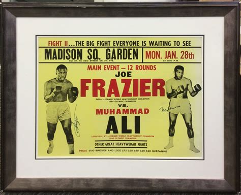 Joe Frazier vs Muhammad Ali Boxing Match Signed Poster - BHP Collectibles