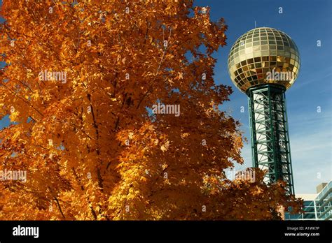 AJD54059, Knoxville, TN, Tennessee, 1982 World's Fair Sunsphere Stock Photo - Alamy