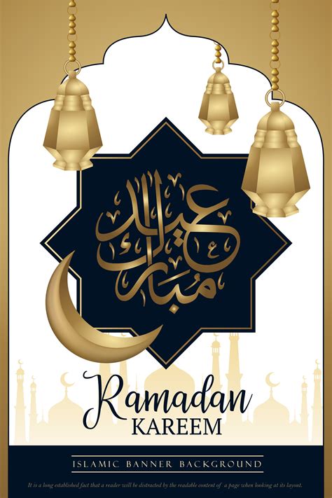 Blue and Gold Ramadan Kareem Poster Design 833980 Vector Art at Vecteezy