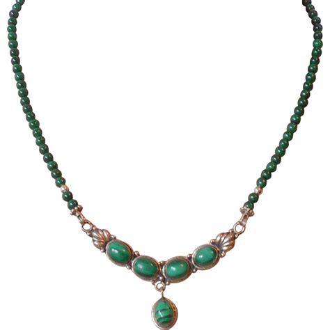 Malachite Necklace with Vintage Pendant SOLD on Ruby Lane