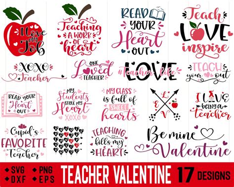 Teacher Valentines Day SvgValentines day Svg Teacher SVG | Etsy