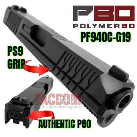 POLYMER 80 P80 Complete Glock 19 PF940C SLIDE Kit RARE PSP GRIP Model – TACDOM