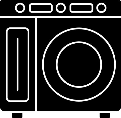 Isolated Washing Machine Icon In black and white Color. 24471801 Vector ...