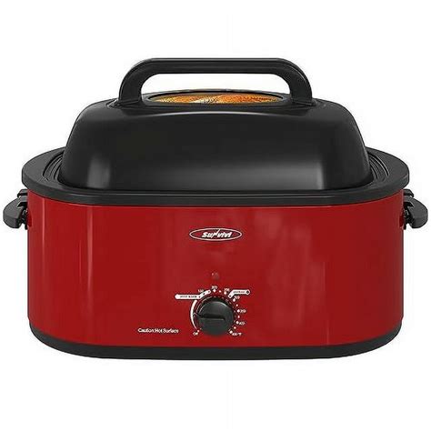 Sunvivi 24 Quart Electric Roasting Cooker, Turkey Oven with Glass Lid ...