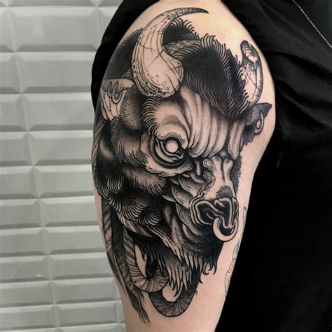 electrictattoos | Taurus tattoos, Animal tattoos for men, Ox tattoo