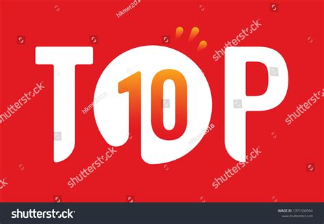 top ten logo. vector red background top 10 logo - Royalty Free Stock Vector 1371530564 - Avopix.com