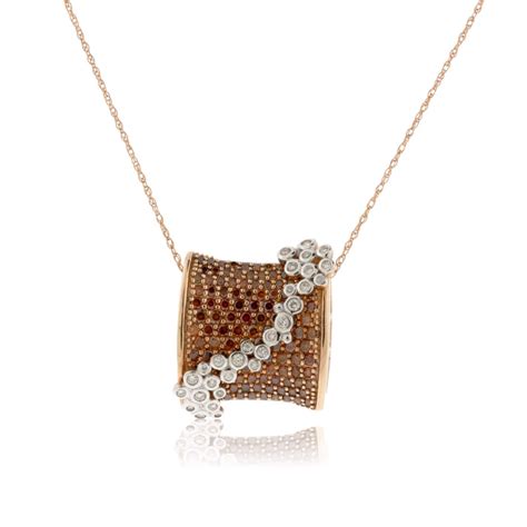 Cognac Diamond & Diamond Pendant w/Chain – Park City Jewelers