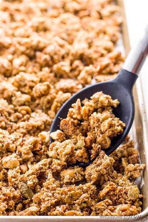 Keto Paleo Low Carb Granola Cereal Recipe (VIDEO!) | Wholesome Yum