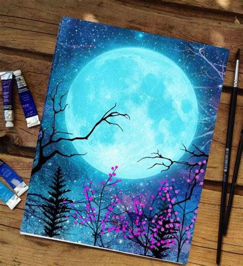 Celestial art painting blue moon painting moon print moon | Etsy | Moon artwork, Moon painting ...