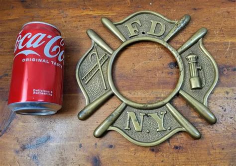 FDNY VINTAGE SOLID Brass Emblem Fire Truck Station Plate 1930s-40s ...